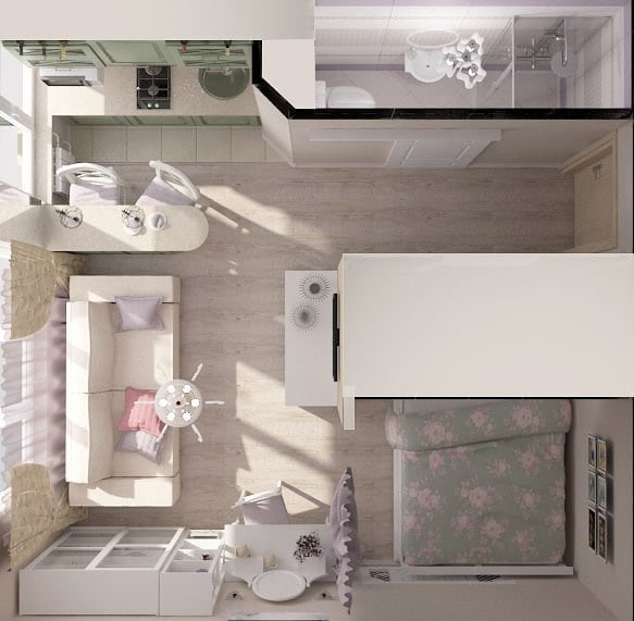 Aménagements d'appartement 22 m²
