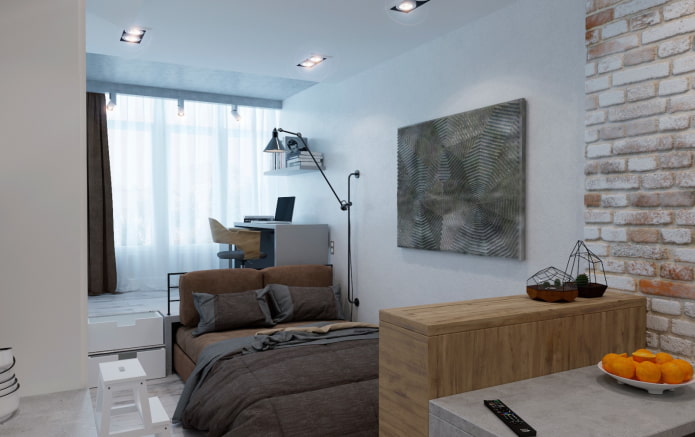 agencement des meubles à l'intérieur d'un studio
