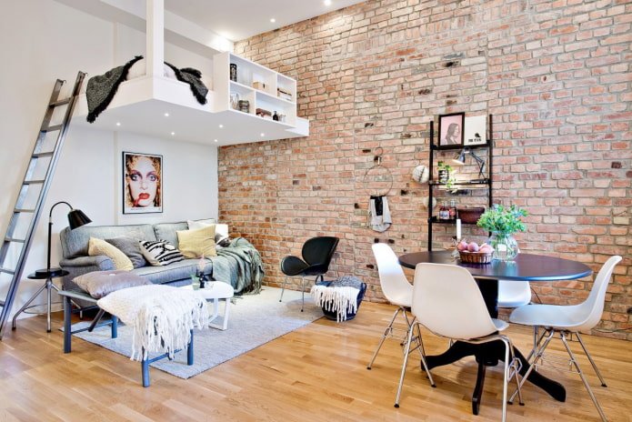 Intérieur d'un studio de style loft