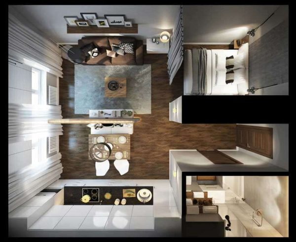 Aménagement d'un studio de 25 m².