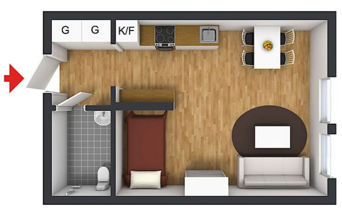 Aménagement d'un studio de 25 m².