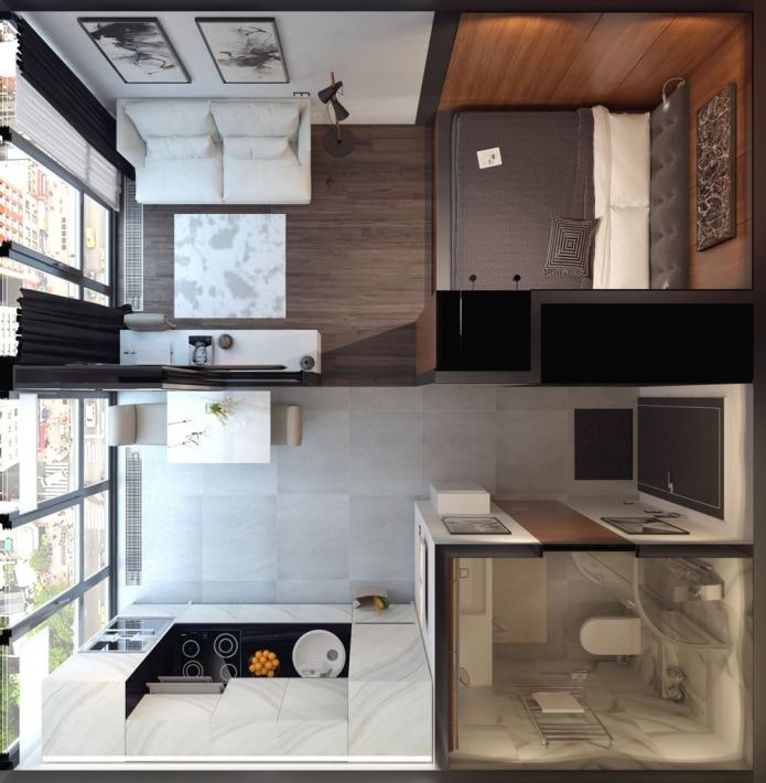 Aménagement d'un studio de 25 m².