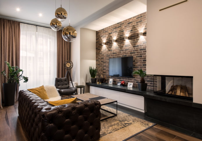 Style moderne dans un appartement de trois pièces