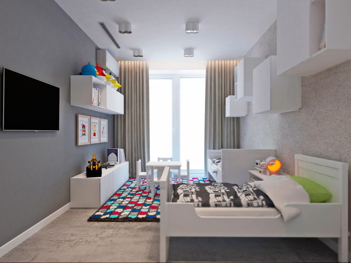 Chambre d'enfant dans un appartement de trois pièces