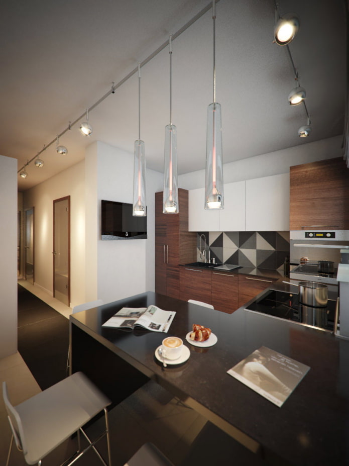 Cuisine dans un appartement de trois pièces
