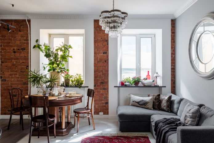 Style scandinave dans un appartement de trois pièces