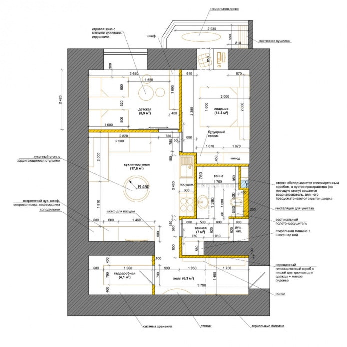 Aménagement d'un appartement 3 pièces