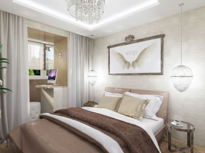 Chambre cosy avec espace de travail