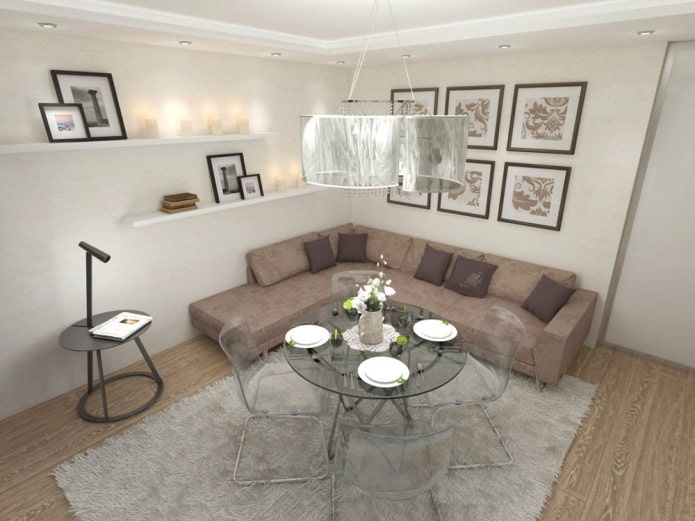 Combinaison cuisine-salon