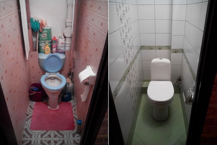 Photos avant et après la rénovation des toilettes
