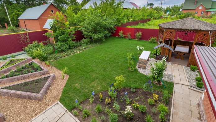 Zones de séparation dans le jardin