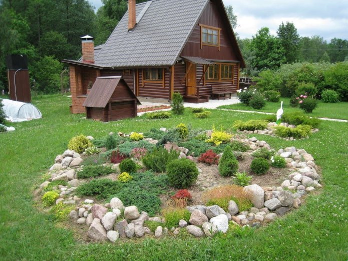 Parterre de fleurs insolite à la datcha