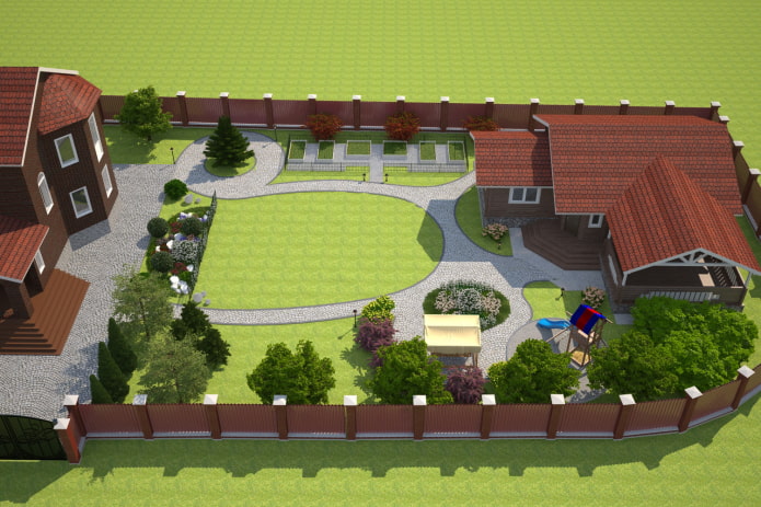 conception de parcelle de chalet d'été allongé