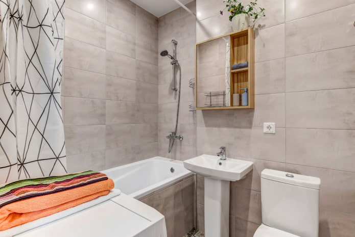 salle de bains grise