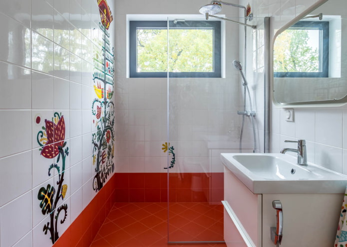 Murs lumineux dans la douche