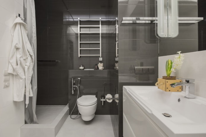 Schéma de couleurs d'une salle de bain combinée