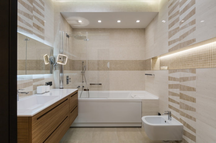 Design intérieur de salle de bain combinée