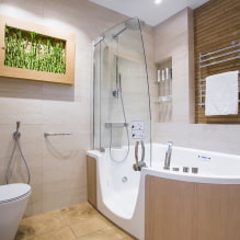 Intérieur d'une salle de bain combinée avec des toilettes-7