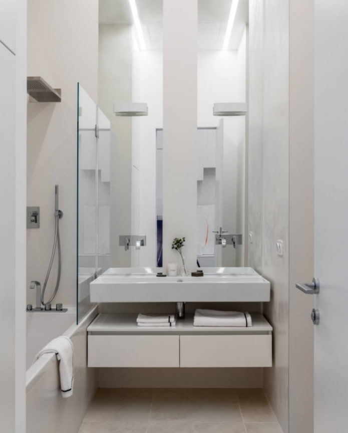 console suspendue sous le lavabo