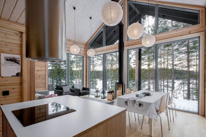 Intérieur d'une maison à colombages