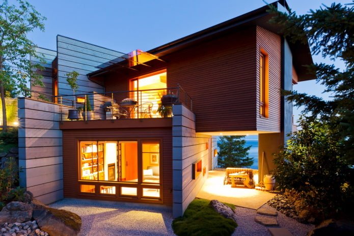 maison en bois de style high-tech