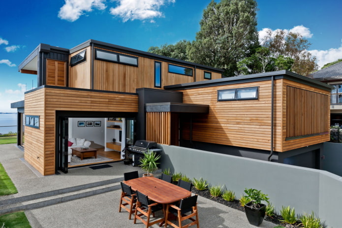 maison en bois de style high-tech