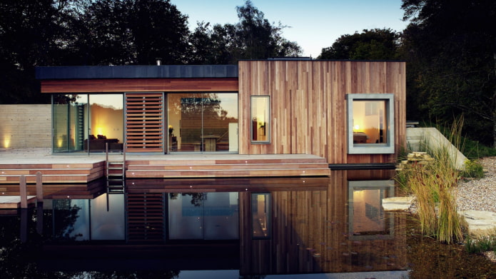 maison en bois de style high-tech