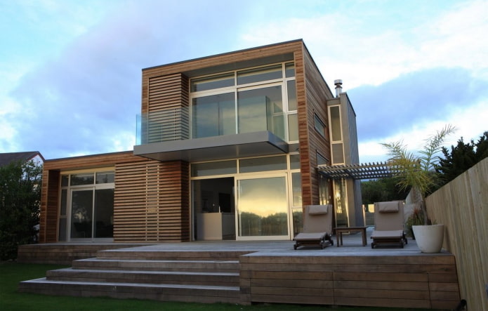 maison en bois de style high-tech