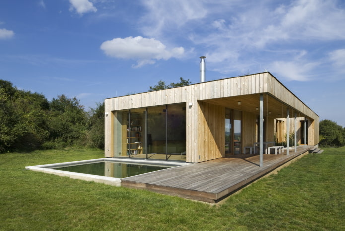 maison avec terrasse de style high-tech