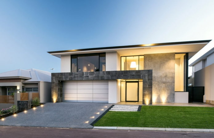 maison à toit plat de style high-tech