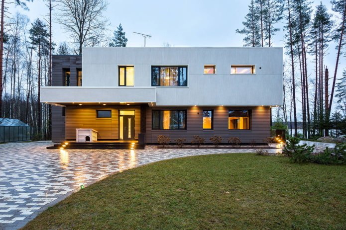 maison à toit plat de style high-tech