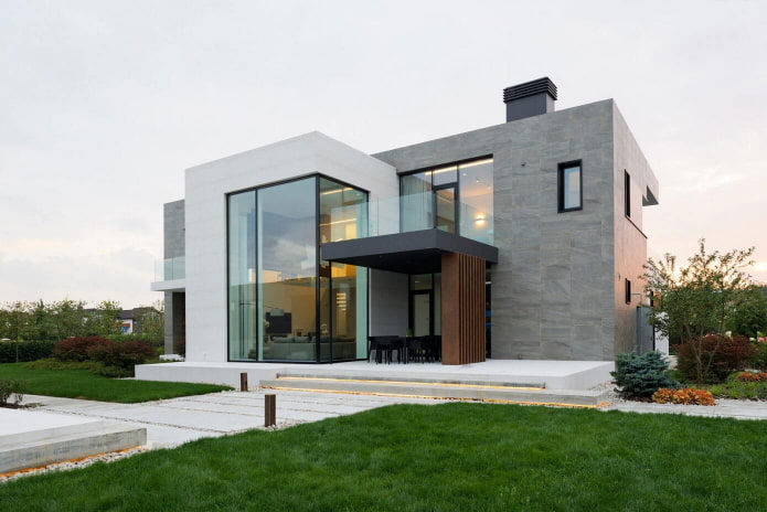 maison à toit plat de style high-tech