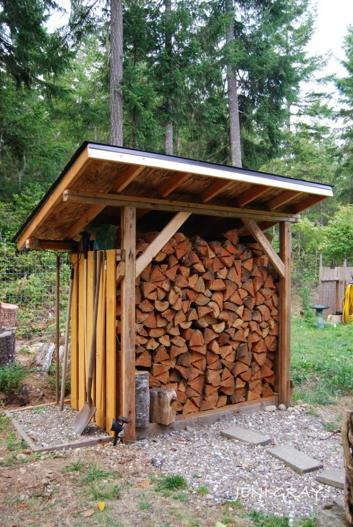 abri à bois en bois