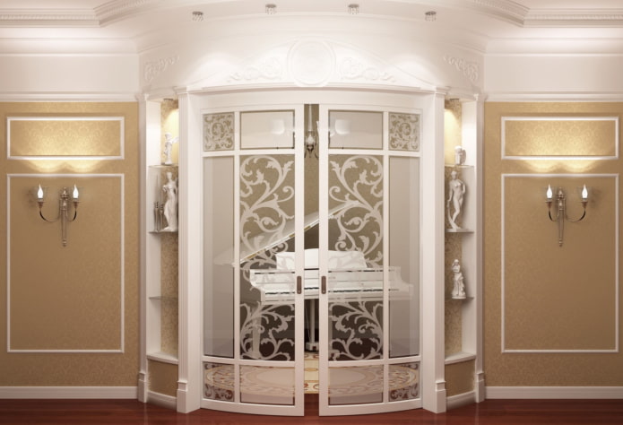 portes de compartiment à rayon à l'intérieur