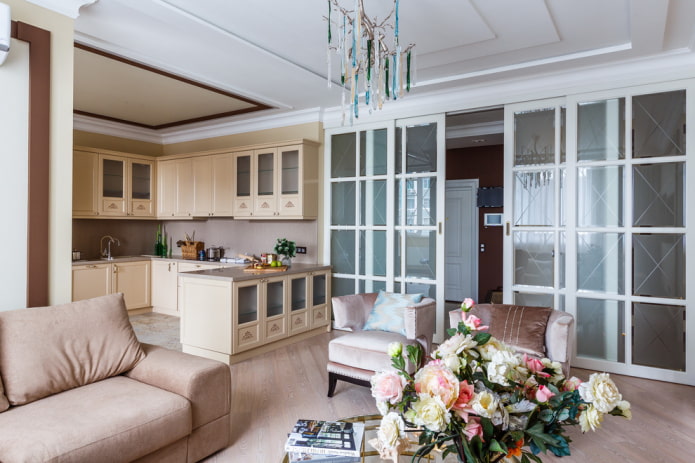 Portes de compartiment dans une cloison à l'intérieur