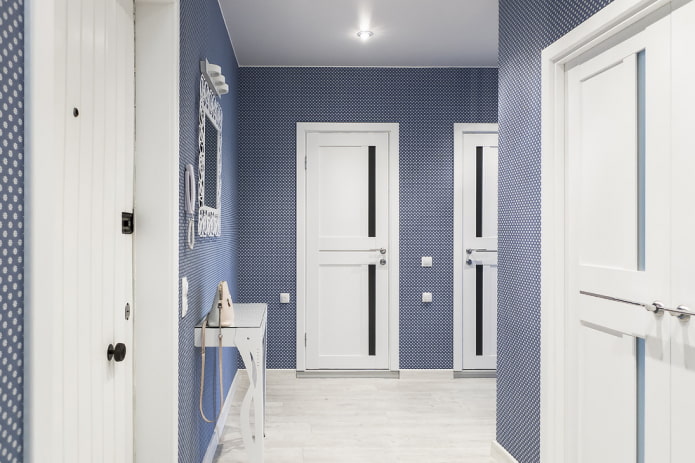 combinaison de portes avec le sol à l'intérieur du couloir