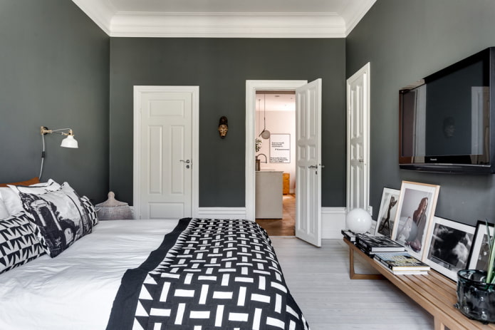 portes dans une chambre scandinave