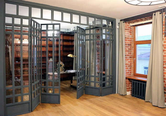 Portes accordéon dans un intérieur de style loft