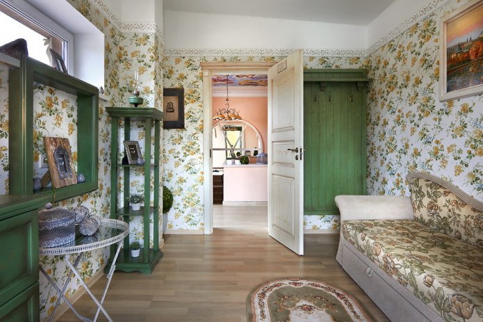 portes battantes à l'intérieur dans le style provençal