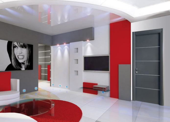 Portes de style high-tech à l'intérieur du salon