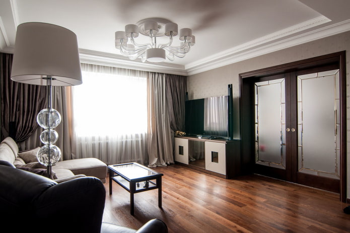 Portes intérieures wengé dans le salon