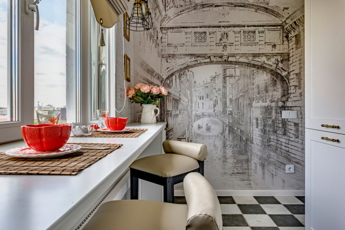 Papier peint photo dans la cuisine