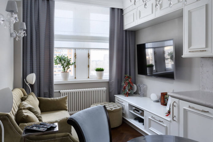 Salon aux tons gris