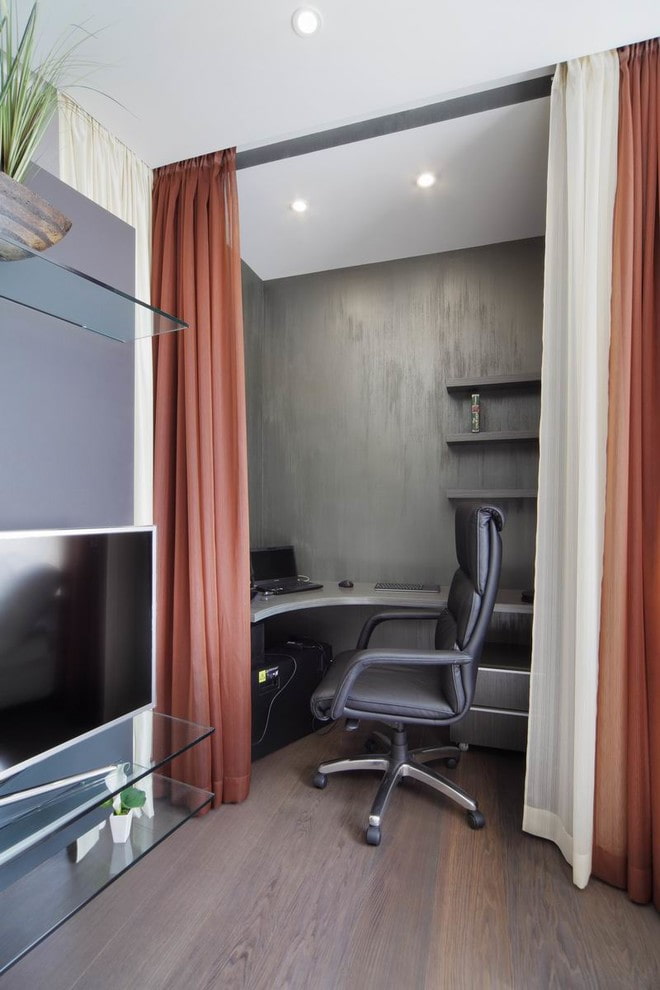 Espace de travail derrière le rideau