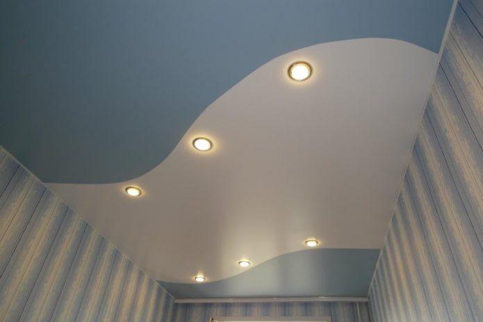Structure de plafond tendu mat bicolore