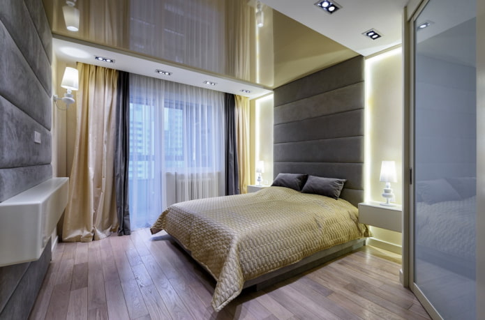 Plafond tendu bicolore dans la chambre