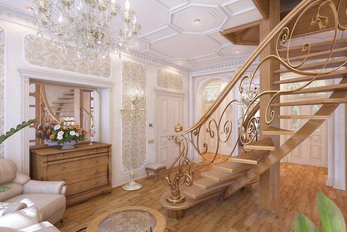 Intérieur d'un appartement à deux niveaux de style classique