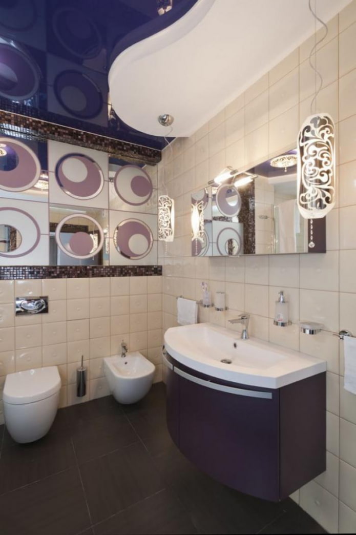 conception à deux niveaux dans la salle de bain