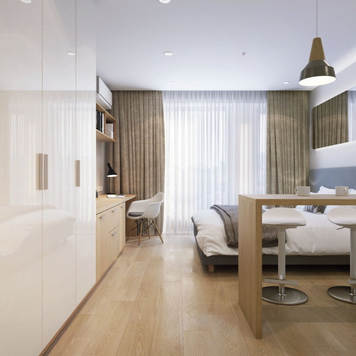 chambre dans un appartement deux pièces de style européen