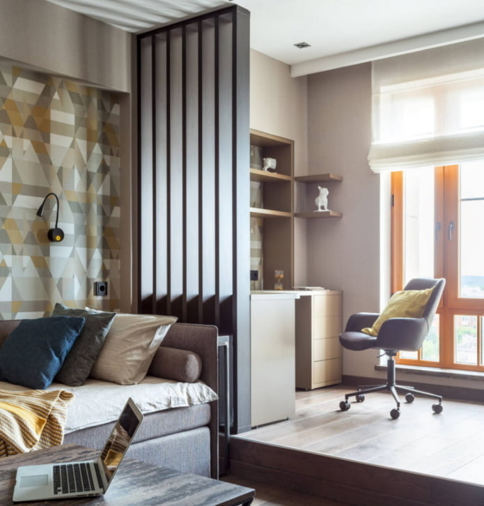 bureau dans le salon